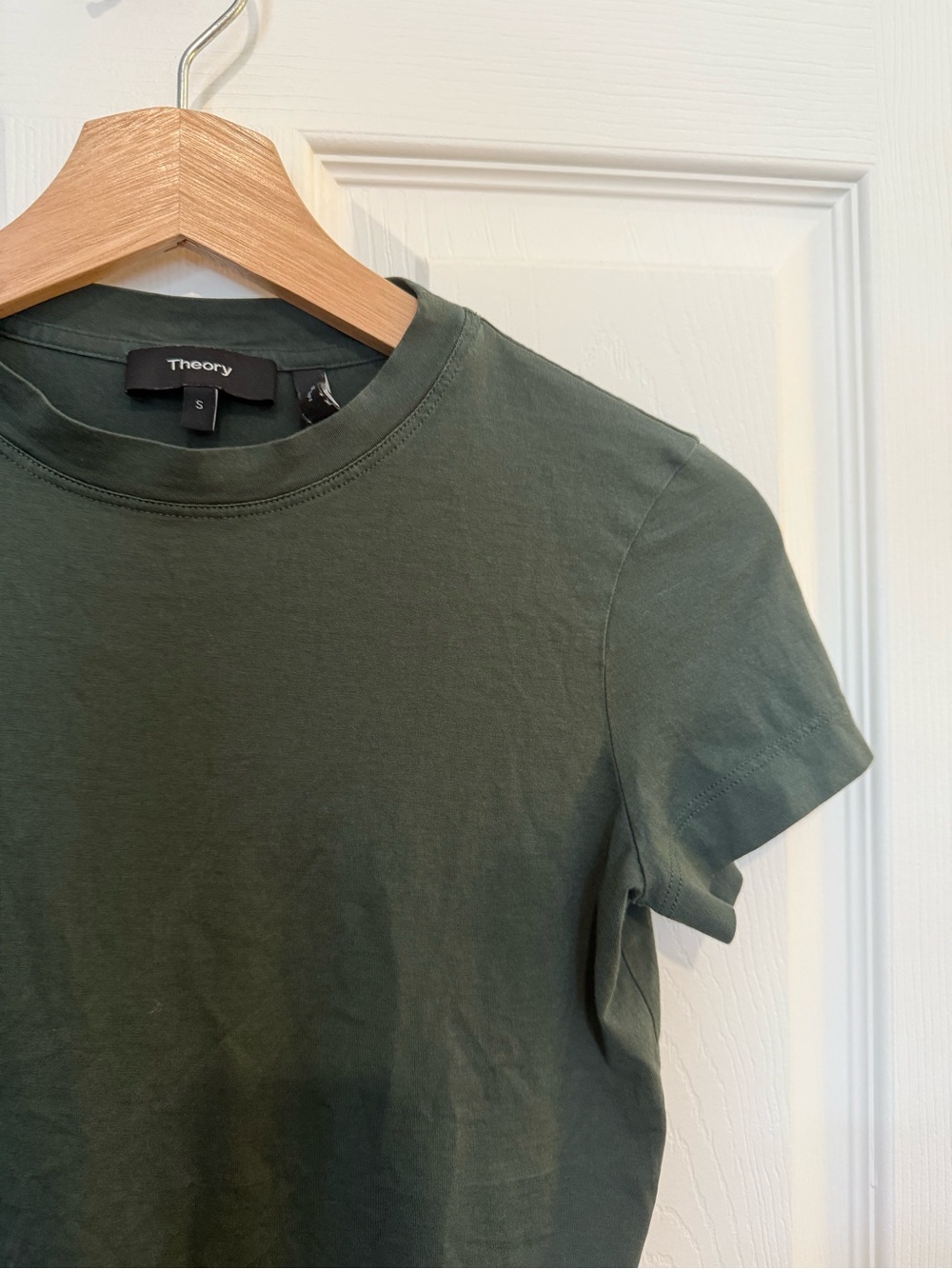Theory Olive Short-Sleeve Crew Neck T-Shirt